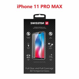Ochranné sklo SWISSTEN 3D ULTRA iPhone 11 PRO MAX - čierny rámik (64701828)