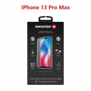 Ochranné sklo SWISSTEN 3D ULTRA iPhone 13 Pro Max - čierny rámik (64701889)