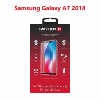 Ochranné tvrdené sklo Swissten 3D Samsung A750 GALAXY A7 2018 - čierny rámik (54501726)