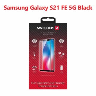 Ochranné tvrdené sklo Swissten 3D Samsung GALAXY S21 FE 5G - čierny rámik (54501811)