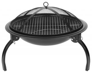 Ohnisko a gril s roštom Strend Pro Homefire, BBQ, na drevené uhlie, kovové, okrúhle, 545x400 mm