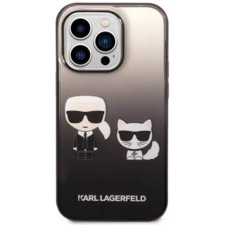 Púzdro Karl Lagerfeld Gradient Karl and Choupette iPhone 14 Pro Max - black  + prekvapenie