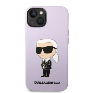 Púzdro Karl Lagerfeld Liquid Silicone Ikonik NFT iPhone 14 - fialová  + prekvapenie