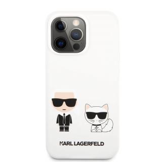Púzdro Karl Lagerfeld Liquid Silicone iPhone 13 mini - biele  + prekvapenie