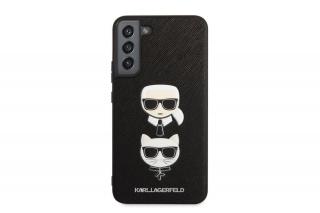 Púzdro Karl Lagerfeld Saffiano K&C Heads Samsung Galaxy S22+ - čierna  + prekvapenie