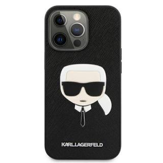 Púzdro Karl Lagerfeld Saffiano Karl Head iPhone 13 mini - čierna  + prekvapenie