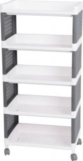 Regál MagicHome Rolly, plastový, 5 políc, 49x29x97 cm, na kolieskach