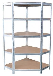 Regál Racks RAT80, do kúta, rohový, kovový, MDF, 5 políc, 180x90x40 cm, max. 150 kg/polica