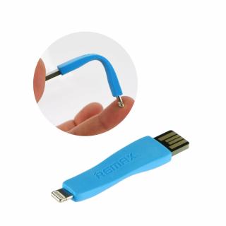 Remax dátový kábel pre Apple iPhone + kľúčenka RC-024 - modrý