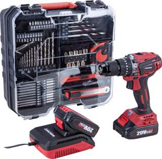Skrutkovač Worcraft CHD-S20LiBAT ShareSYS 20V, Li-ion, bezuhlíkový, 2x akumulátor 2.0Ah, nabíjačka, set s príslušenstvom 73ks