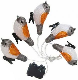 Svetelná reťaz MagicHome A Bird, 25 LED, IP44, 5 vtáčikov