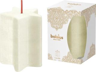 Sviečka Bolsius Pillar, Vianoce, Star Golden Lace, tvar hviezdy, 100x70 mm