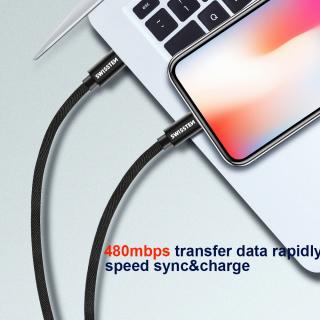 Textilný dátový kábel Swissten USB-C / LIGHTNING 1,2 M - ružovozlatý