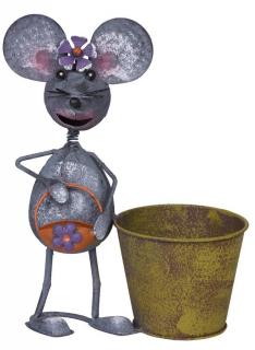 Záhradná dekorácia MagicHome Mecco, Myška s hrncom