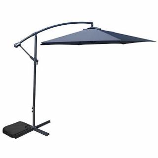 Záhradný slnečník DEMI, šedý, 300 cm, 42 mm, PE 180 g