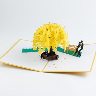 3D prianie Láska pod žltým stromom