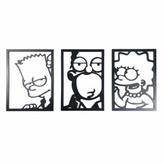 Drevená nástenná dekorácia Bart Homer Lisa Simpsonovci