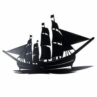 Drevená nástenná dekorácia Čierna loď