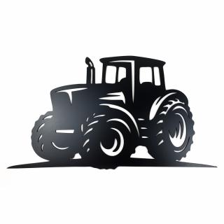 Drevená nástenná dekorácia Čierny traktor