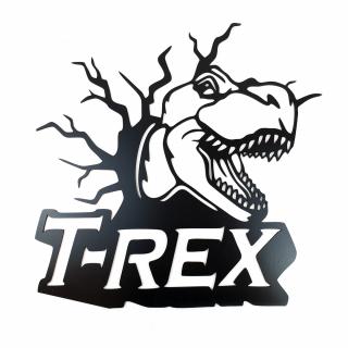 Drevená nástenná dekorácia Dinosaurus T-REX čierny