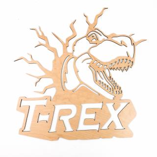 Drevená nástenná dekorácia Dinosaurus T-REX