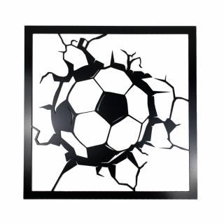 Drevená nástenná dekorácia Futbalová lopta čierna