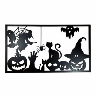 Drevená nástenná dekorácia Halloween čierny