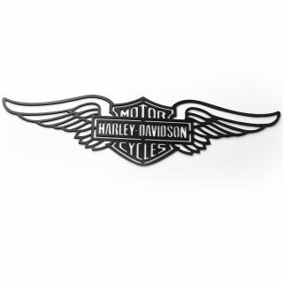 Drevená nástenná dekorácia Harley Davidson krídla čierne