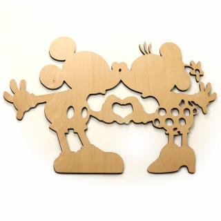 Drevená nástenná dekorácia Mickey a Minnie