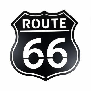 Drevená nástenná dekorácia Route 66 čierna