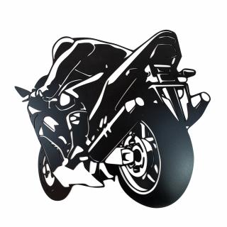 Drevená nástenná dekorácia Športová motorka čierna