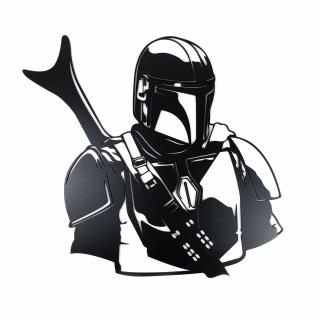 Drevená nástenná dekorácia Star Wars Mandalorian čierny malý