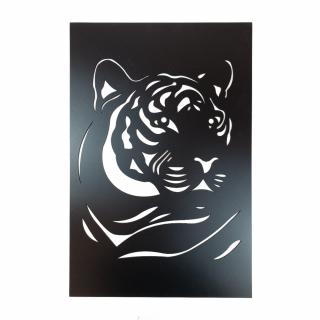 Drevená nástenná dekorácia Tiger čierny