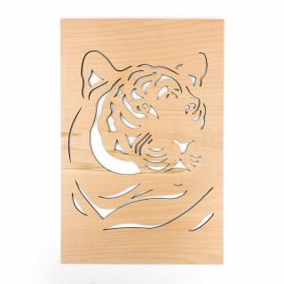 Drevená nástenná dekorácia Tiger
