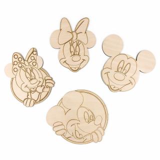 Drevené vyfarbovacie postavičky Mickey a Minnie