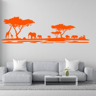 Samolepka Africké safari Farba: oranžová, Veľkosť: 100 x 32 cm