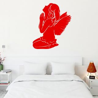 Samolepka Anjelské dievčatko Farba: červená, Veľkosť: 100 x 83 cm