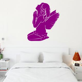 Samolepka Anjelské dievčatko Farba: fialová, Veľkosť: 100 x 83 cm