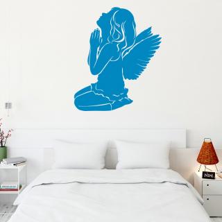 Samolepka Anjelské dievčatko Farba: modrá, Veľkosť: 100 x 83 cm