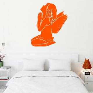 Samolepka Anjelské dievčatko Farba: oranžová, Veľkosť: 100 x 83 cm