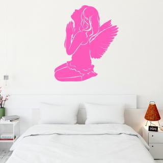 Samolepka Anjelské dievčatko Farba: růžová, Veľkosť: 100 x 83 cm