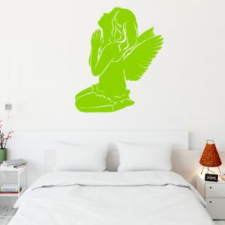 Samolepka Anjelské dievčatko Farba: zelená, Veľkosť: 100 x 83 cm