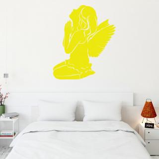 Samolepka Anjelské dievčatko Farba: žlutá, Veľkosť: 100 x 83 cm