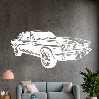 Samolepka Automobil Ford Mustang Farba: biela, Veľkosť: 60 x 28 cm