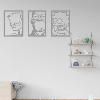 Samolepka Bart Homer Lisa Simpsonovci Farba: šedá, Veľkosť: 100 x 39 cm