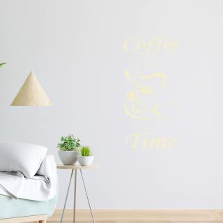 Samolepka Coffee time Farba: béžová, Veľkosť: 40 x 20 cm
