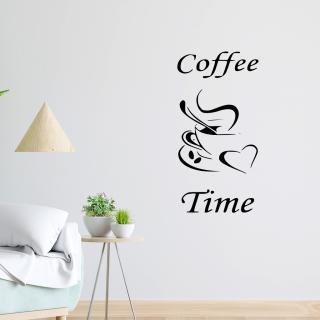 Samolepka Coffee time Farba: čierna, Veľkosť: 100 x 50 cm