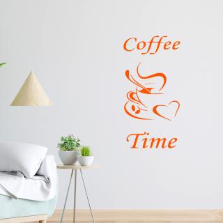 Samolepka Coffee time Farba: oranžová, Veľkosť: 100 x 50 cm