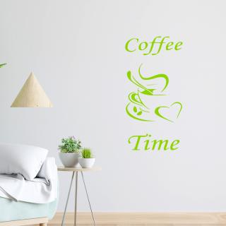 Samolepka Coffee time Farba: zelená, Veľkosť: 100 x 50 cm