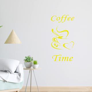 Samolepka Coffee time Farba: žltá, Veľkosť: 100 x 50 cm